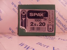 Spax kruiskop 2,5x20 mm/st
